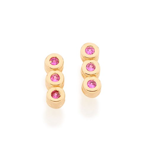 GOLD KID'S EARRING WITH ZIRCONIA