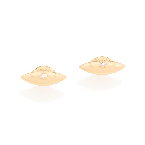 GOLD KID'S UFO EARRING