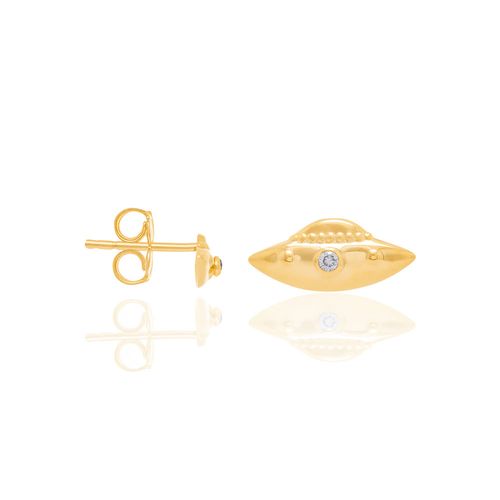 GOLD KID'S UFO EARRING