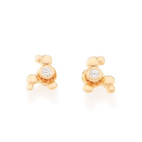 GOLD KID'S EARRING WITH ZIRCONIA