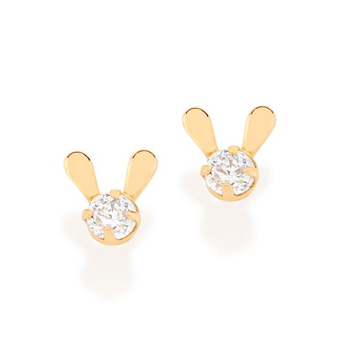 GOLD KID'S EARRING WITH ZIRCONIA