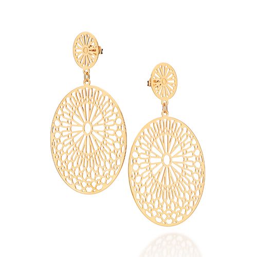 GOLD ARABESQUE MANDALA EARRINGS