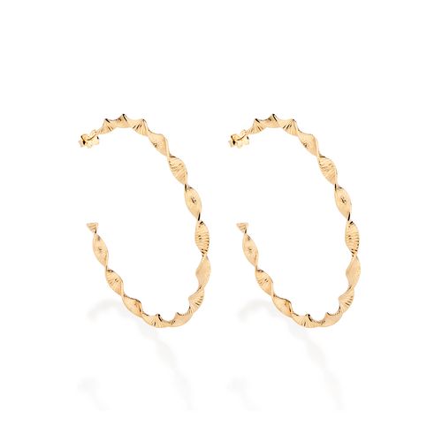 GOLD MODERN TWISTED LARGE HOOP EARRINGS