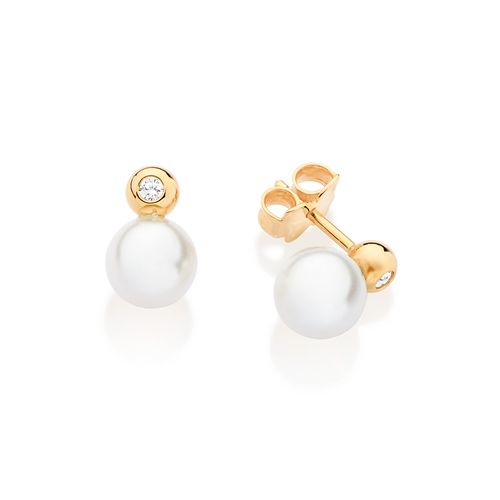 GOLD PEARL DREAMS STUD EARRINGS