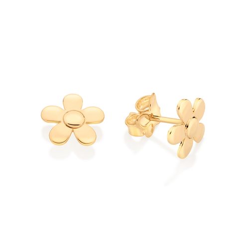 GOLD TINY FLOWER STUD EARRINGS