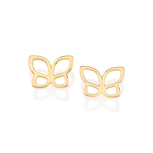 GOLD HOLLOW ROMMANEL'S BUTTERFLY STUD EARRINGS