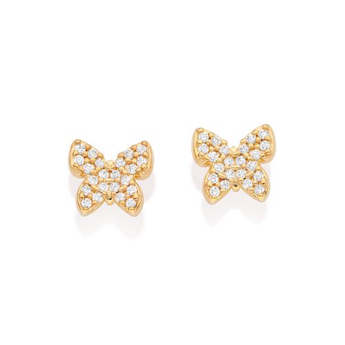 GOLD  18KSTUDDED BUTTERFLY STUD EARRINGS