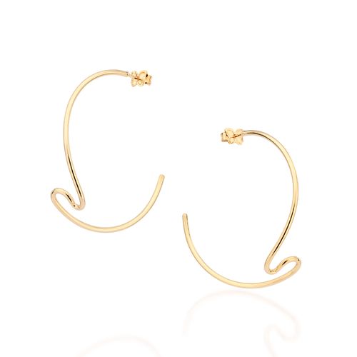 GOLD WAVE SKINNY HOOP EARRINGS