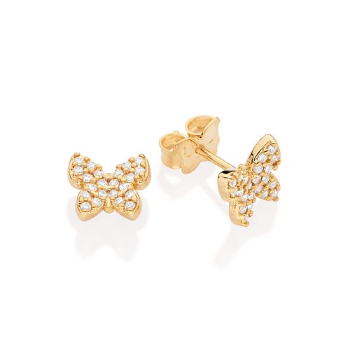 GOLD  18KSTUDDED BUTTERFLY STUD EARRINGS