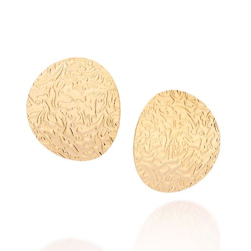 GOLD MOON CRATER BUTTON EARRINGS