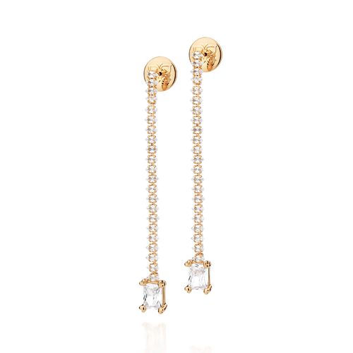 GOLD WHITE CHRISTMAS EARRINGS