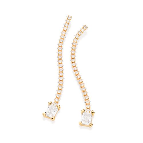 GOLD WHITE CHRISTMAS EARRINGS