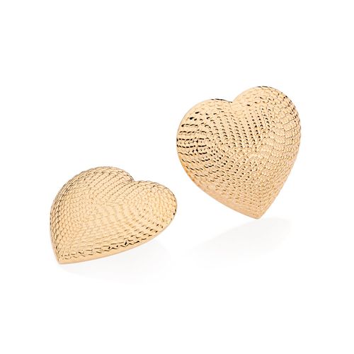 GOLD HEART BUTTON EARRINGS