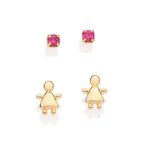 GOLD BABY GIRL STUD EARRING KIT