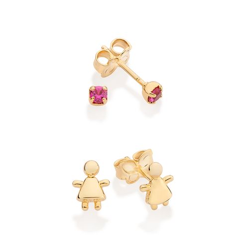 GOLD BABY GIRL STUD EARRING KIT