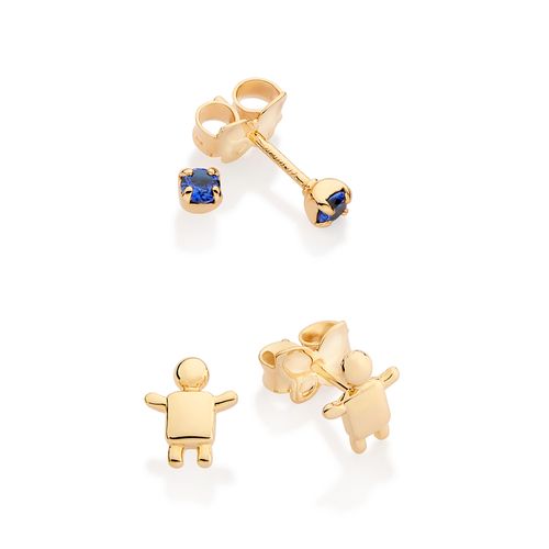 GOLD BABY BOY STUD EARRING KIT