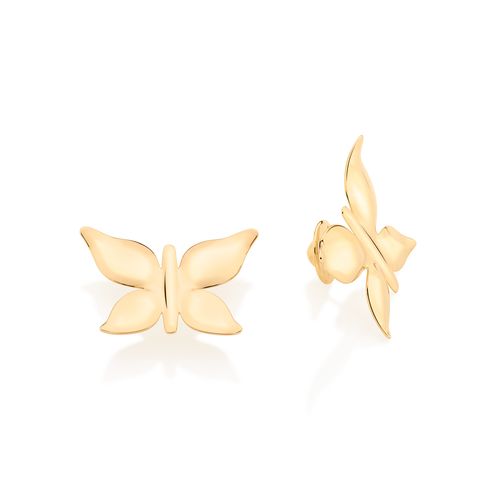 GOLD BUTTERFLY MAXI BUTTON EARRINGS