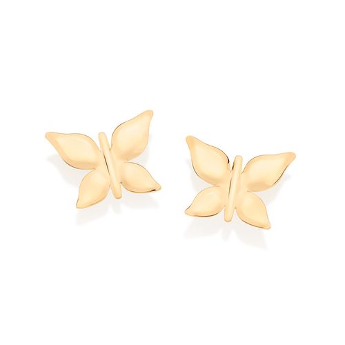 GOLD BUTTERFLY MAXI BUTTON EARRINGS