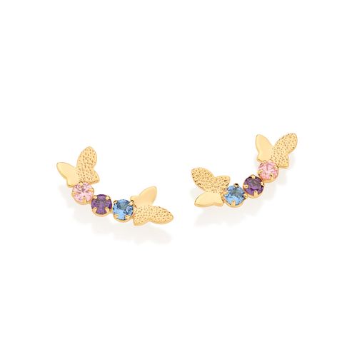 GOLD BUTTERFLIES IN SPRING EARRING