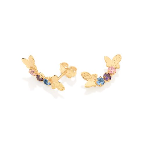 GOLD BUTTERFLIES IN SPRING EARRING