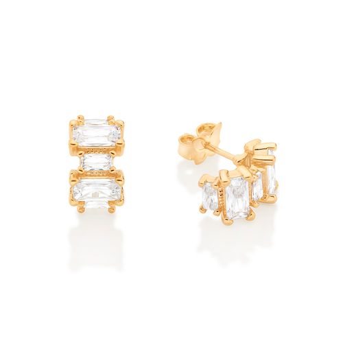 GOLD ALL ABOARD HUGGIE EARRINGS