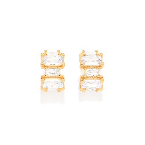 GOLD ALL ABOARD HUGGIE EARRINGS