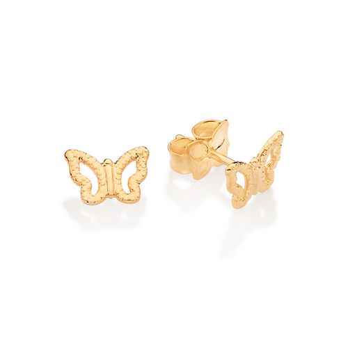 GOLD HOLLOWED BUTTERFLY STUD EARRINGS