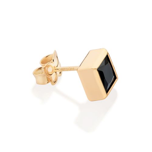 GOLD MEN’S ONYX STUD EARRING