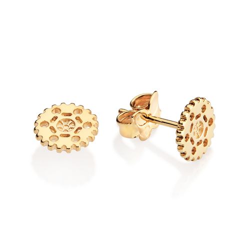 GOLD MEN’S GEAR STUD EARRINGS