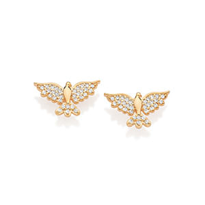 GOLD HOLY SPIRIT DOVE STUD EARRINGS