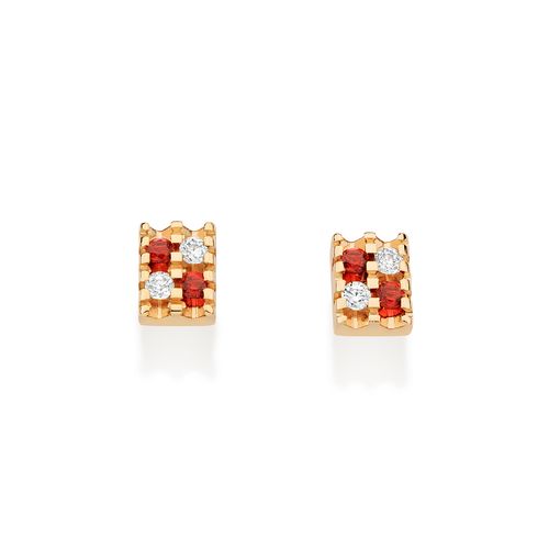 GOLD GLAM TIME STUD EARRINGS