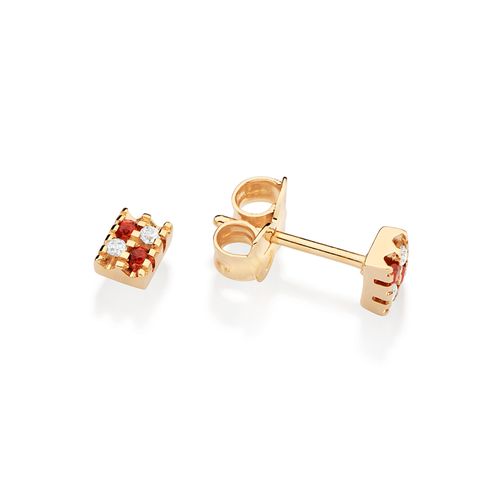 GOLD GLAM TIME STUD EARRINGS