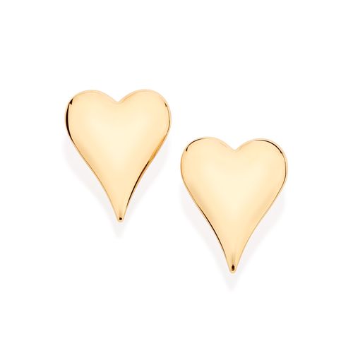 GOLD HEART BUTTON EARRINGS