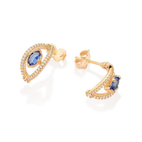 GOLD GREEK EYE HOOP EARRINGS