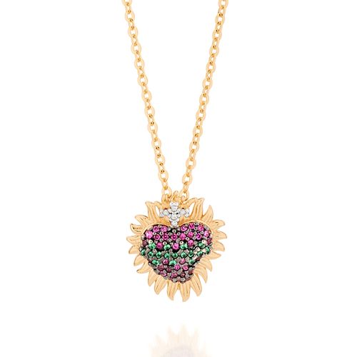 GOLD SACRED HEART OF JESUS NECKLACE