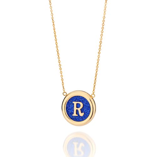 GOLD UNIVERSE LETTER NECKLACE-LETTER R