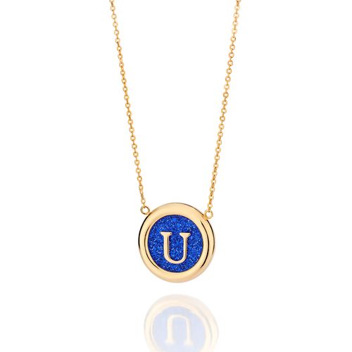 GOLD UNIVERSE LETTER NECKLACE-LETTER U