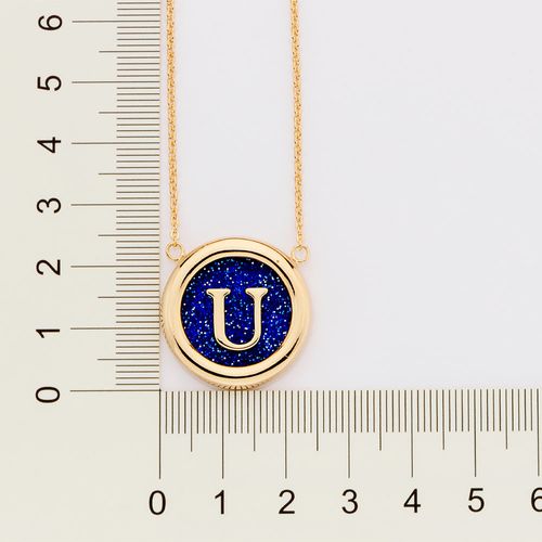 GOLD UNIVERSE LETTER NECKLACE-LETTER U