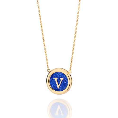 GOLD UNIVERSE LETTER NECKLACE-LETTER V