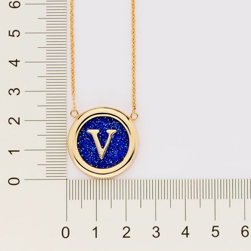 GOLD UNIVERSE LETTER NECKLACE-LETTER V