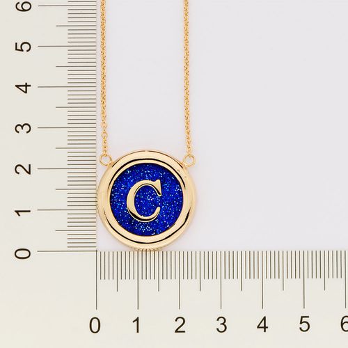 GOLD UNIVERSE LETTER NECKLACE-LETTER C