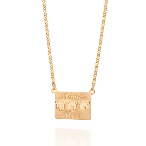 GOLD MAMA BEAR NECKLACE - 3 BEARS