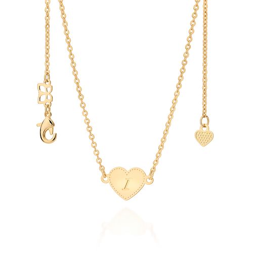 GOLD INITIAL HEART NECKLACE-LETTER I