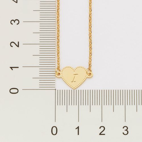 GOLD INITIAL HEART NECKLACE-LETTER I