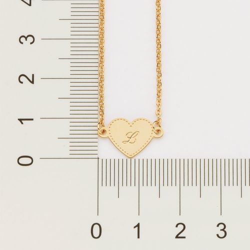 GOLD INITIAL HEART NECKLACE-LETTER L