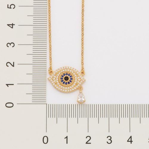 GOLD STUDDED GREEK EYE NECKLACE