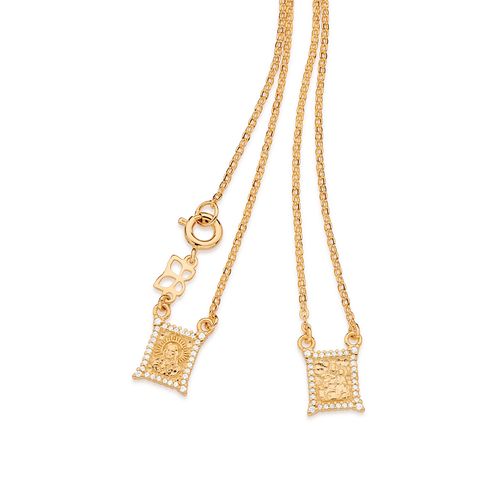 GOLD SACRED HEART SCAPULAR NECKLACE