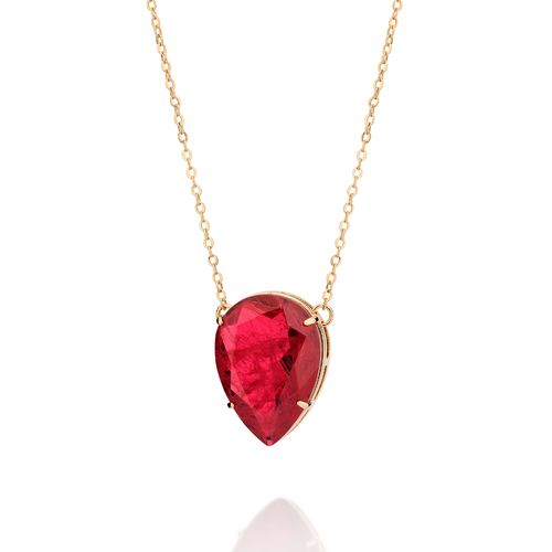 GOLD CHERRY RED NECKLACE