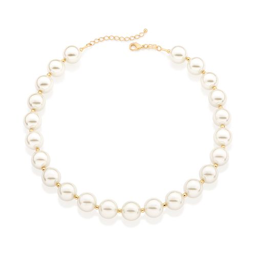 GOLD BIG PEARL NECKLACE