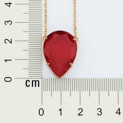 GOLD CHERRY RED NECKLACE